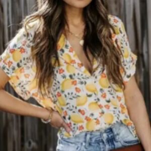 Citrus Print Button Up size Large